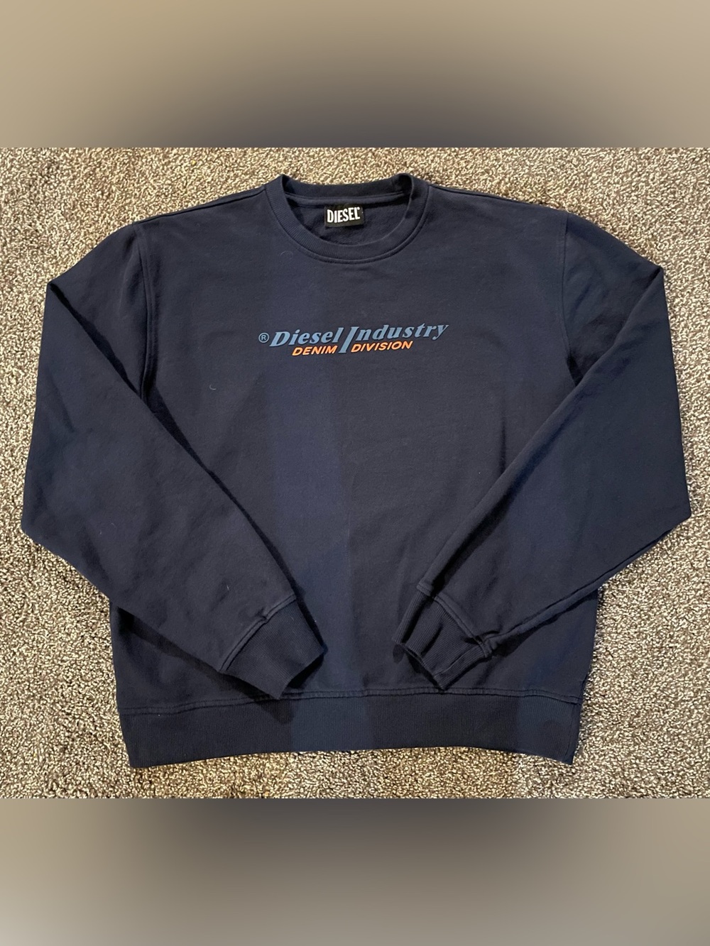 Diesel Navy Crewneck with Contrasting Chest Logo